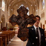 American Eagle Wooden Cross – God Bless America