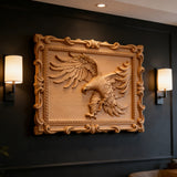 Hand-Carved Beech Wood Eagle Art: For the Bold & Spirited - side view