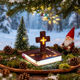 Floating Cross Bible LED Lamp: Suspended Faith, Illuminated Grace