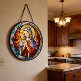 Our Lady Stained Glass Suncatcher: A Radiant Tribute to Mary