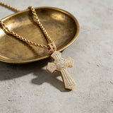 Iced Baguette & Round CZ Cross Pendant Necklace – Faith, Luxury & Statement Style
