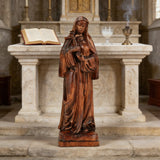 Saints Teresa Round Wooden Art Jewelry