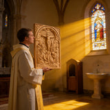 Handcarved Beechwood Crucifix Relief — Let His Sacrifice Settle Into Your Days