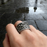 S925K Silver Archangel Michael Ring | Sacred Protection and Baroque Rococo Style Engravings