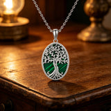 Tree of Life Malachite Zinc Alloy Necklace โ Growth, Strength & Timeless Nature jewelry product image