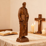 St. Peter Boxwood Sculpture Hand-Carved Apostle Figure | Your Spiritual Companion in Faith & Restoration