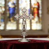 Ornate Jesus Crucifix Figurine: Elegance & Faith in One
