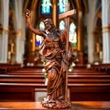 Jesus Resurrection Cross Round Sculpture Tabletop Decoration - BGCOPPER