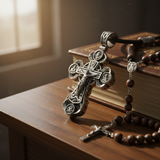 Two-Sided Devotional Cross - Jesus & Mary in 925 Silver - Wearable Faith