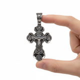 Two-Sided Devotional Cross - Jesus & Mary in 925 Silver - Wearable Faith