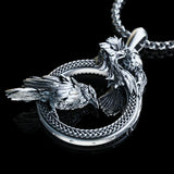 Handmade Odin Raven Huginn and Muninn Necklace, Viking Raven Pendant, Gift for Viking Mythology Lovers, Norse Mythology Raven Necklace - BGCOPPER