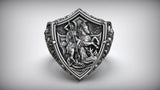 S925K Silver St. George Defeat the Dragon Ring - BGCOPPER