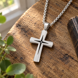 Starburst Cross Necklace – Silver Christian Pendant
