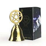 Pentagram Brass Hand Bells Metal Altar Bells Ceremonial Ornament Restaurant Bells Call Reminder Bells - BGCOPPER