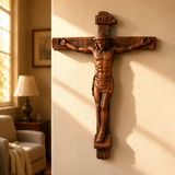 Sacred Art Solid Wood Crucifix - size and finish detail