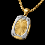Radiant Shield Pendant Necklace – Titanium Steel Faith-Inspired Men's Necklac