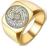 Seal of the Seven Archangels Stainless Steel Men's Trigger Finger Seal of Solomon - BGCOPPER