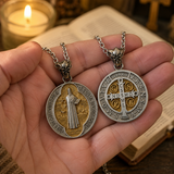 St. Benedict Home Blessing Titanium Steel Pendant