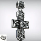 Orthodox S925K Silver Double-Sided Engraved Jesus Christ Crucified and Saints Orthodox Necklace - BGCOPPER