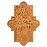 God Shepherd Religious Gift Wood Carving Cross Christian Wall Art - BGCOPPER