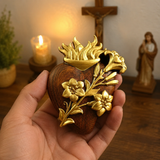 Holy Family Three Sacred Hearts Wooden Wall Decoration - gift presentation