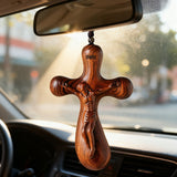 Bgcopper Rosewood Crucifix of Jesus' Passion (Necklace & Car Charm Options)