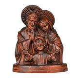 Holy Family Round Wooden Tabletop Ornament - BGCOPPER