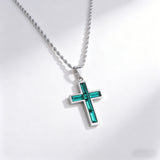 Colored Baguette CZ Cross Necklace – Faith, Vibrance & Bold Devotion