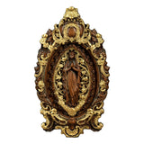 Wood carving of the Virgin Mary in leaves - BGCOPPER