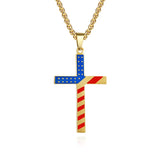 American Flag Cross Necklace - BGCOPPER