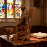 Boxwood Archangel Michael Carving: A Christmas Gift of Divine Protection