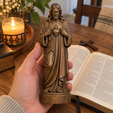 Sacred Heart of Jesus Hand-Carved Beechwood Statue – Catholic Prayer, Home Blessing & Faith Gift