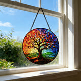 Rainbow Tree of Life Stained Glass Suncatcher: Where Color Meets the Eternal