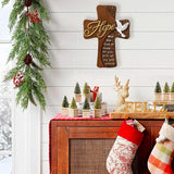 Ornate "Love" "Faith" "Hope" Wooden Cross, Solid Wood Cross - BGCOPPER