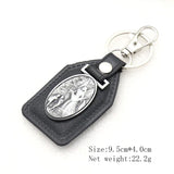 St.Benedict Guadalupe Miraculous Medal Keyrings Leather Car Key Chains - BGCOPPER