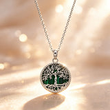 Tree of Life Malachite S925 Silver Necklace – Growth, Heritage & Natural Elegance