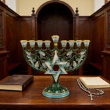 Hanukkah Hand-Painted Menorah: Illuminate the Jewish People's Covenant of Light with Artisan Brushstrokes