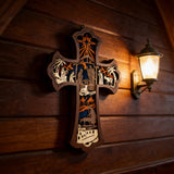Nativity 3D Layered Wooden Cross | Christian Faith Decor ✨
