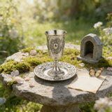 Jerusalem Holy Grail (Cup & Saucer Set) - Authentic Kiddush Cup for Shabbat, Passover & Special Occasions