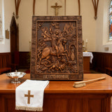 St. George the Victorious Hand-Carved Wood Icon – A Symbol of Courage & Faith