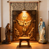 Bgcopper Archangel Michael Square Wooden Icon Religious Gifts - Best Wood Carving Wall Decor