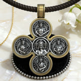 Baroque Style Crucifix Pendant with Jesus and the Four Archangels – A Symbol of Faith and Divine Protection