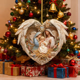 Nativity Scene Heart Angel Acrylic Ornament
