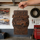 Dad's Garage Wooden Wall Sign: The Perfect Tribute to His Go-To Space