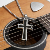 Silver & Black Textured Cross Necklace: A Stylish Fusion of Faith and Edge