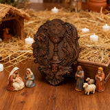 First Communion Christian Wood Carving - Sacrament of the Holy Eucharist Plaque