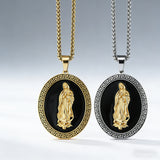 Vintage Our Lady of Guadalupe Stainless Steel Necklace | Catholic Religious Jewelry
