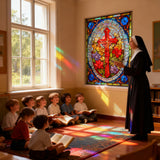 🌟 Stained Glass Cross Window Art: Where Faith Meets Light