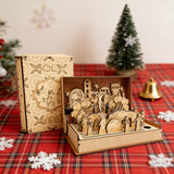 Crucifixion Scene Easter Wooden Book Gift