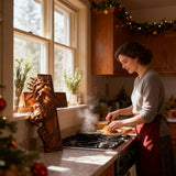 Handcrafted Beechwood Cross: Jesus with the Crown of Thorns